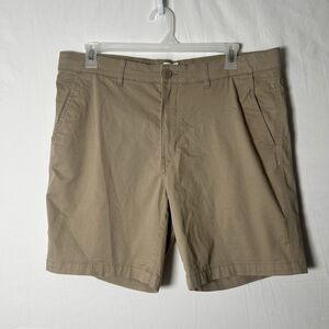 H&M Men's Slim Fit Stretch Tan Khaki Casual Shorts XL Elastic Waist